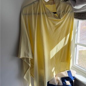 Light Yellow Women's Wrap Poncho - Elegant Draped Scarf